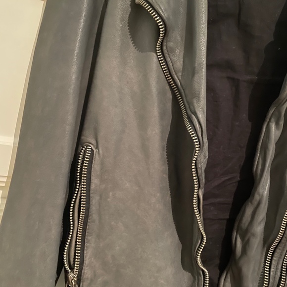 Goosecraft Grey Leather Biker Jacket - Picture 4 of 6